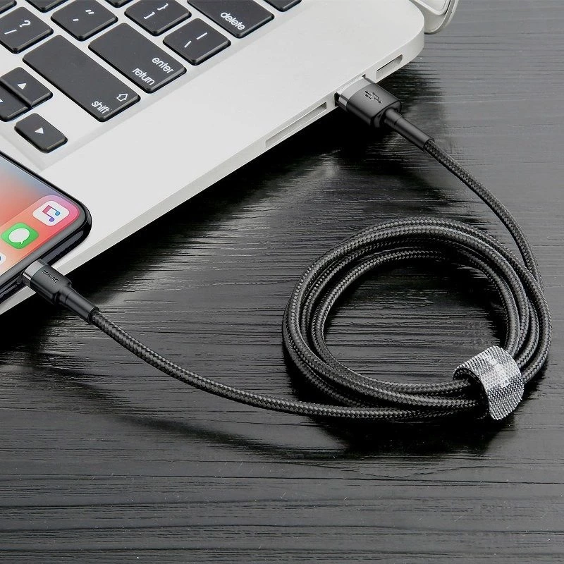 Cable Baseus Cafule USB Lightning 2A 3m (negro+gris)