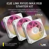 Corsair iCUE LINK RX120 MAX RGB 12 cm blanco 3 uds. 400-2000 rpm