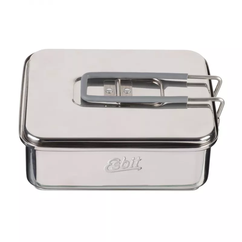 Set de cocina de camping ESBIT CS1100ST — aluminio y acero inoxidable, 1,1 L, 659 g, negro/plateado