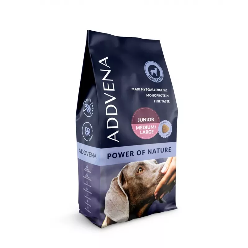 ADDVENA Power of Nature Junior Medium/Large Lamb - Pienso para perros - 10 kg