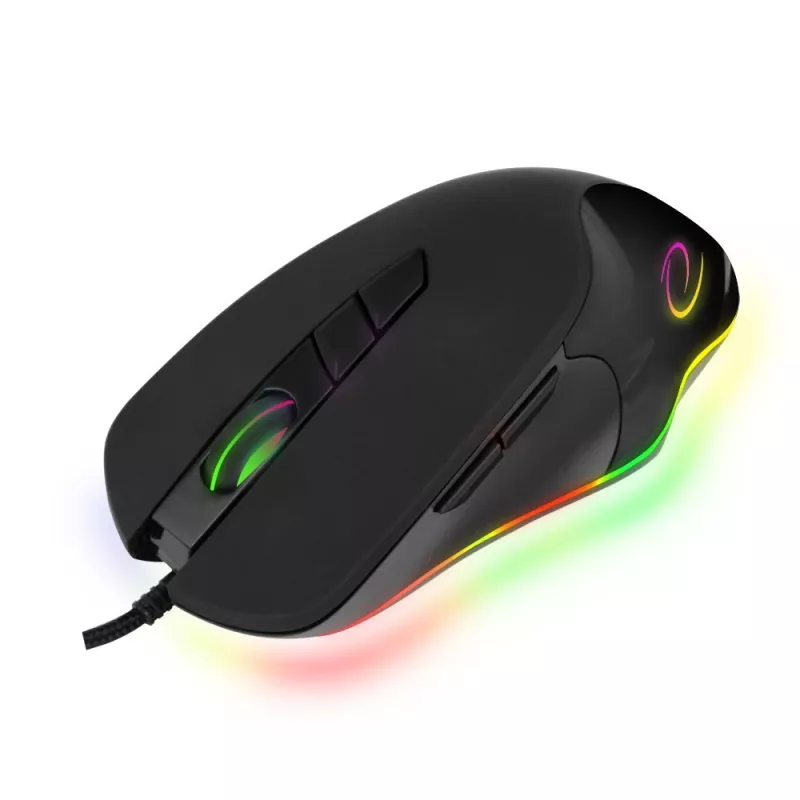 Ratón gaming óptico con cable Esperanza EM132 Aquila, 7200 DPI, 7 botones, RGB, para diestros, USB
