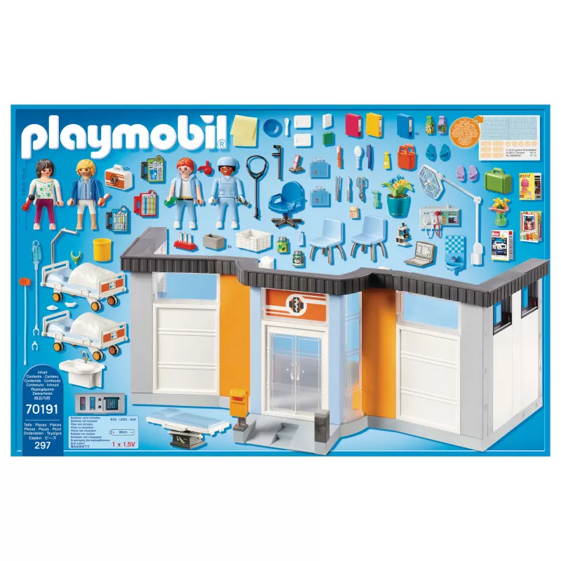 Figura de juego Playmobil 70191 Ala hospitalaria amueblada 297 piezas