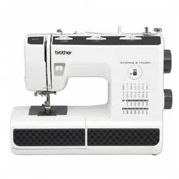 Máquina de coser Brother HF-27 — 27 puntadas integradas, ancho de puntada 6,5 mm, largo de puntada 4 mm, brazo libre, enhebrador automático
