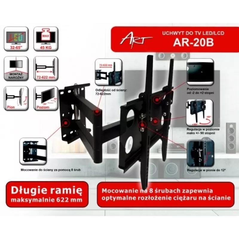 Soporte para LCD AR-20B 32-55 pulgadas 45kg H/V