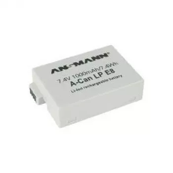 Ansmann A-Can LP-E8 - Batería de cámara Li-Ion 1000 mAh - para Canon EOS 550, 600, 650, 700, Kiss X4, Kiss X5, Rebel T2i, Rebel T3i, Rebel T4i, Rebel T5i