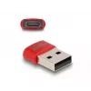 Delock - adaptador USB - USB (M) a 24 pin USB-C (H) - USB2.0 3 A - rojo (60050)