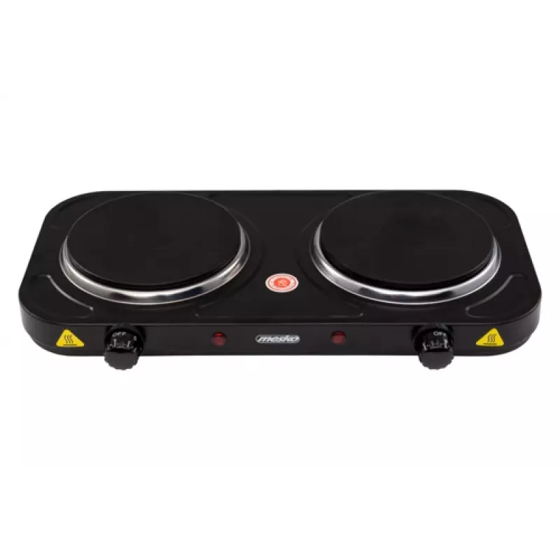 Placa de cocina Mesko Home MS 6509, Negra, Encimera, Placa cerrada, 2 zona(s)