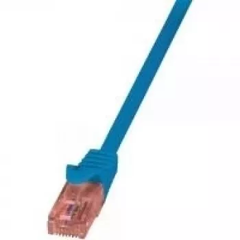Cable de red Logilink RJ45 CAT 6 U/UTP [1x conector macho RJ45 - 1x conector macho RJ45] 2 m azul ignífugo, m (CQ2056U)