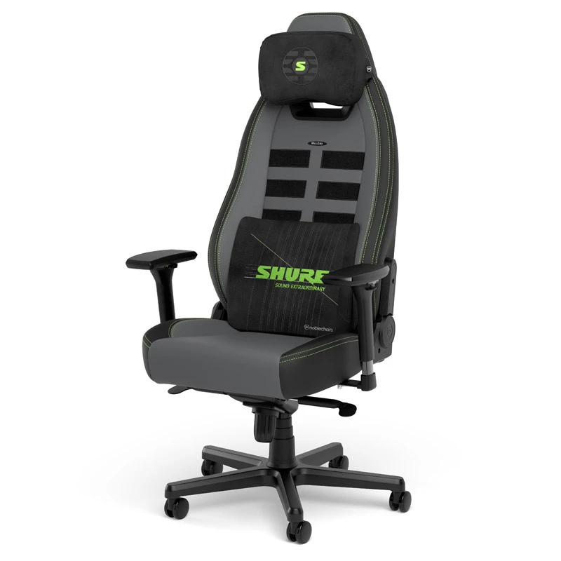 Set de cojines de espuma viscoelástica noblechairs Shure Edition GAGC-343 — cojín lumbar y cervical