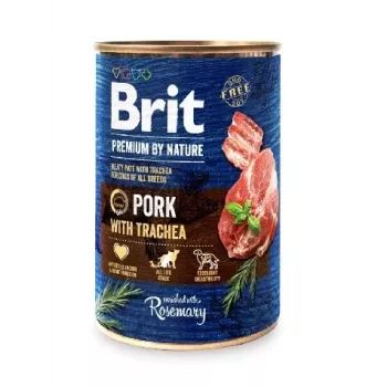 Pienso húmedo para perros Brit Premium by Nature cerdo con tráquea 400 g, sin cereales, para todas las razas y edades