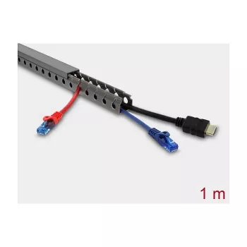Canaleta de cables DELOCK 22027, sección 25×25 mm, longitud 1 m, gris