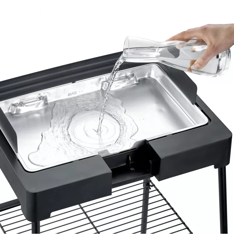 Parrilla eléctrica Severin PG 8568 2200 W negra superficie de cocción rectangular