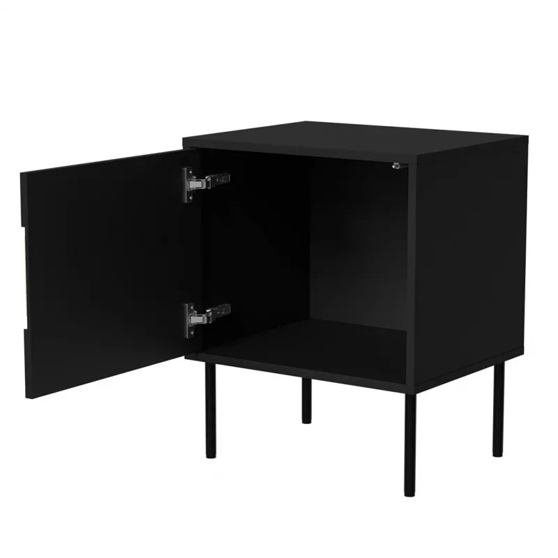 Mesita de noche Cama INSERTO, 2 uds., 50x40x61.5 cm, negro + LED