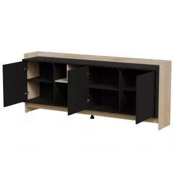 Cómoda Cama PORTO 3D 190x38x77 roble/negro