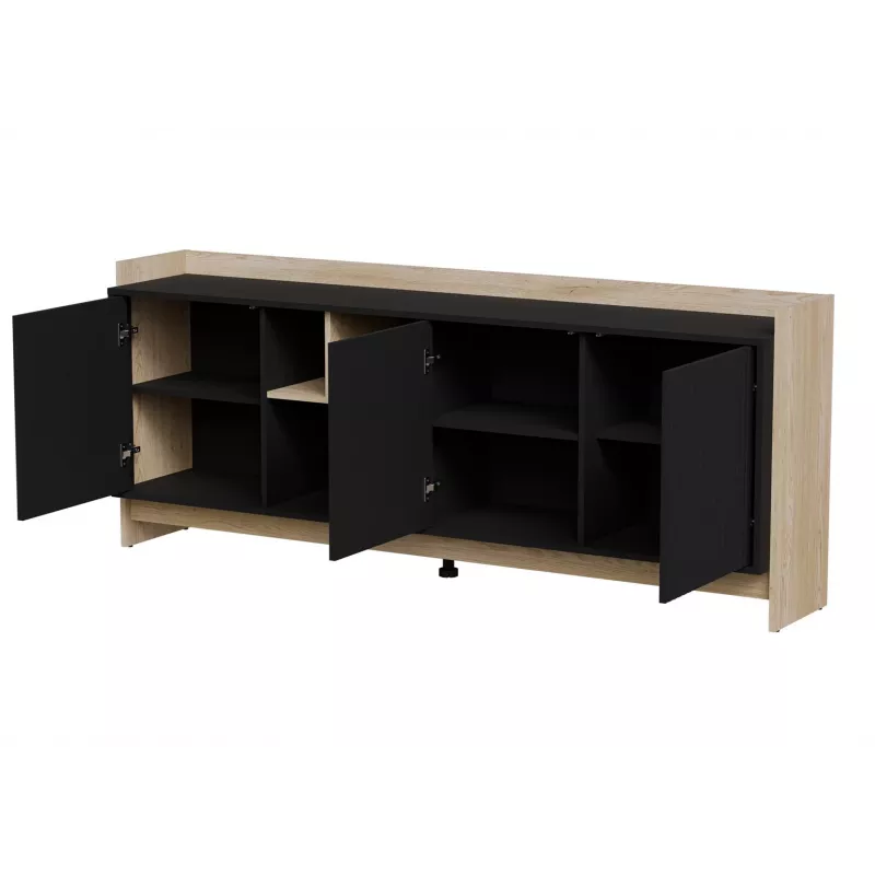 Cómoda Cama PORTO 3D 190x38x77 roble/negro