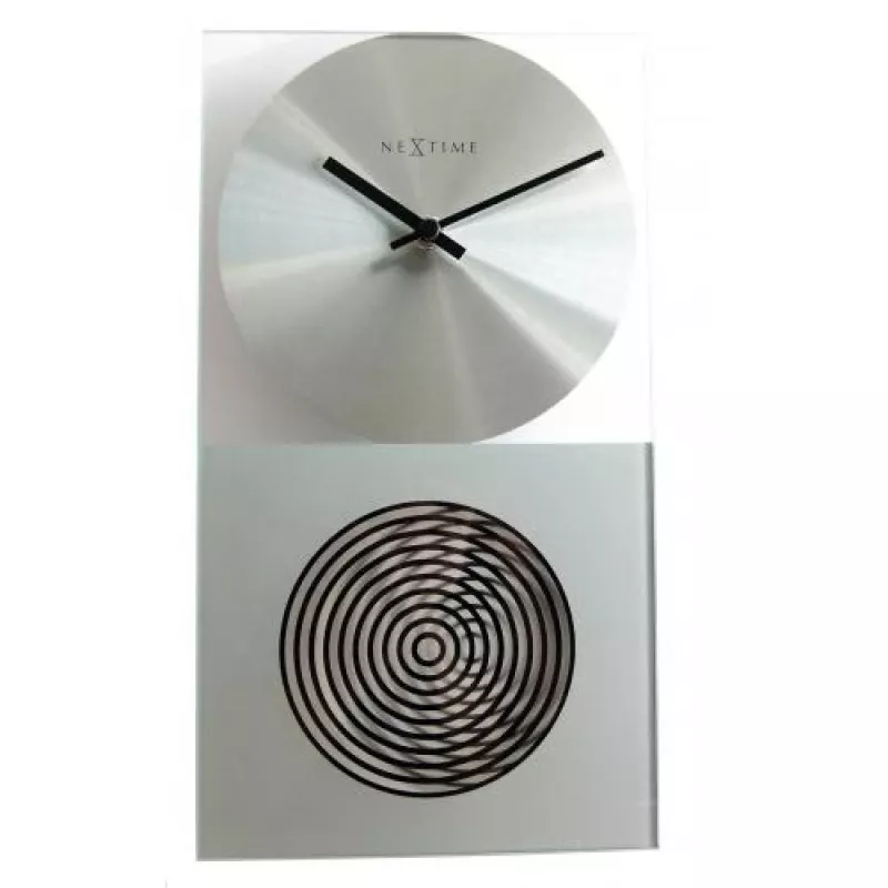 NeXtime Reloj 3028 OP, 16x30,2 cm, pared, cristal, plateado