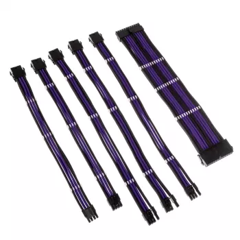 Kolink Core Adept Kit de Extensión de Cables Trenzados - Jet Negro/Titán Morado