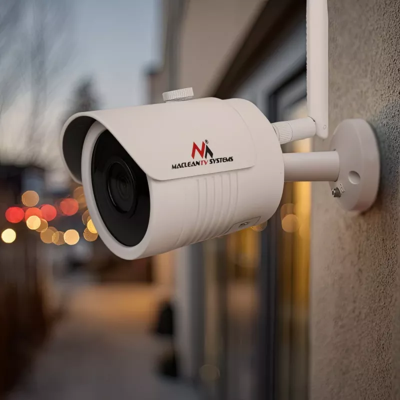 Cámara IP Maclean IPC WiFi 5MPx exterior, con sirena, CMOS 1/2.5, H.264/H.264+/H.265/H.265+/JPEG/AVI, Onvif, MCTV-516