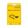 DeLOCK 63803 convertidor de USB Type-C a SATA de 22 pines 6 Gb/s, 2,5 pulgadas, USB 3.2 Gen 2, 0,5 m, negro
