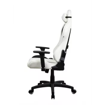 Silla gaming Arozzi Torretta SoftPU — blanco, revestimiento Soft-PU, reposabrazos ajustables, respaldo reclinable