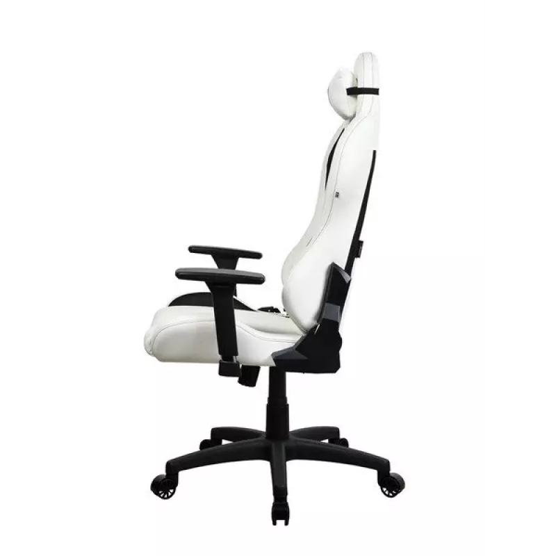 Silla gaming Arozzi Torretta SoftPU — blanco, revestimiento Soft-PU, reposabrazos ajustables, respaldo reclinable