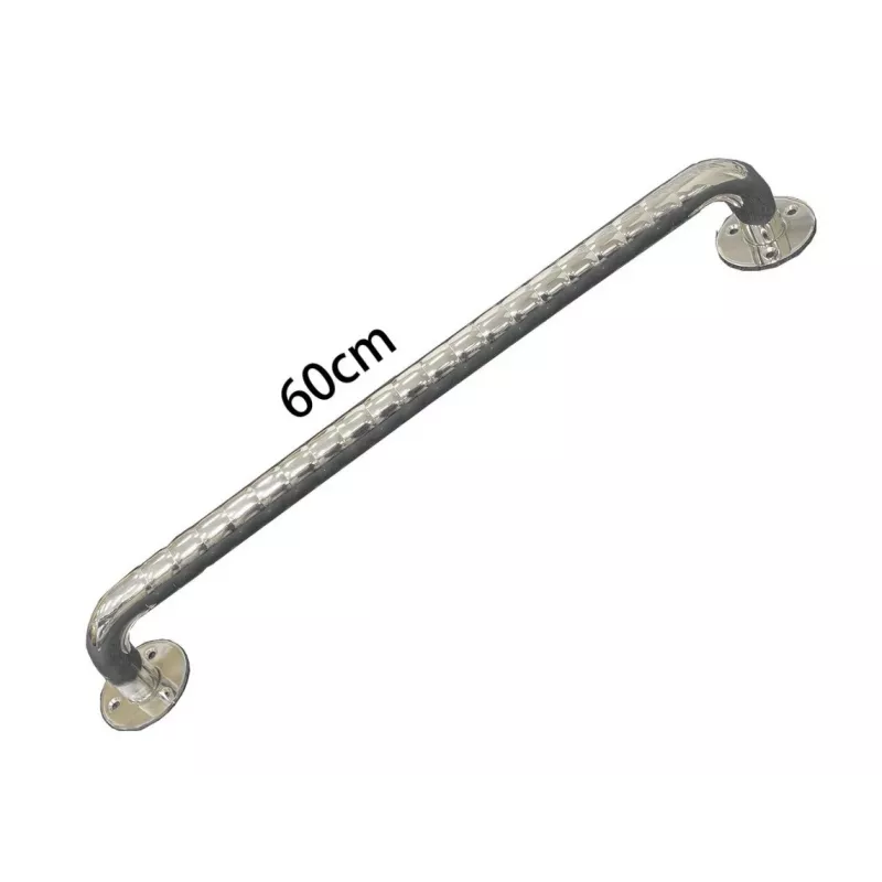 Barra de apoyo de acero inoxidable, ondulada, para baño, 60 cm