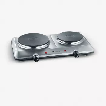 Placa de cocina de sobremesa Severin DK 1014 con placa cerrada 2 zonas control por mandos giratorios