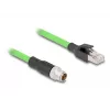 Cable de red DeLOCK M12 cable X-codificado 8 polos conector macho a conector macho RJ45 PUR (TPU) 1 m
