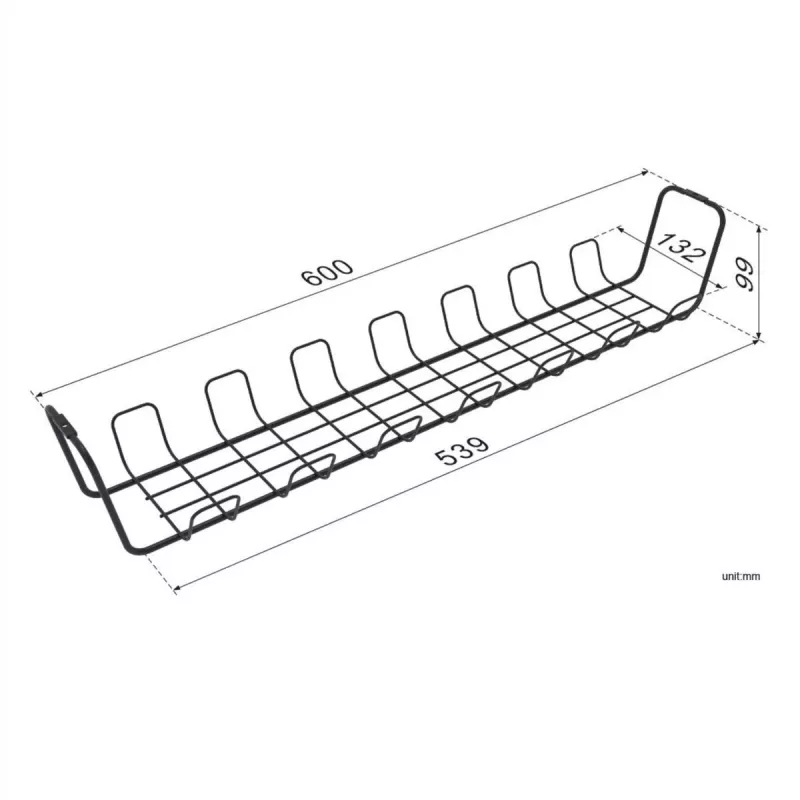 ROTRONIC-SECOMP Roline - cable - organizador - rejilla - montaje bajo mesa - negro (pack de 2)