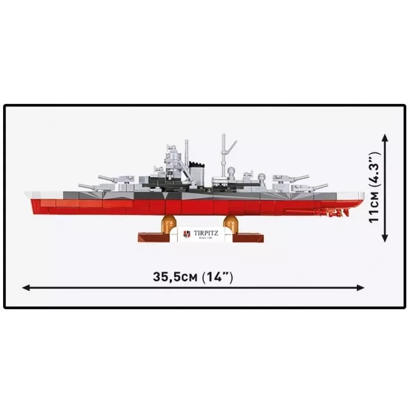 Set de construcción Cobi acorazado Tirpitz modelo con 593 piezas, a escala y con características de exhibición