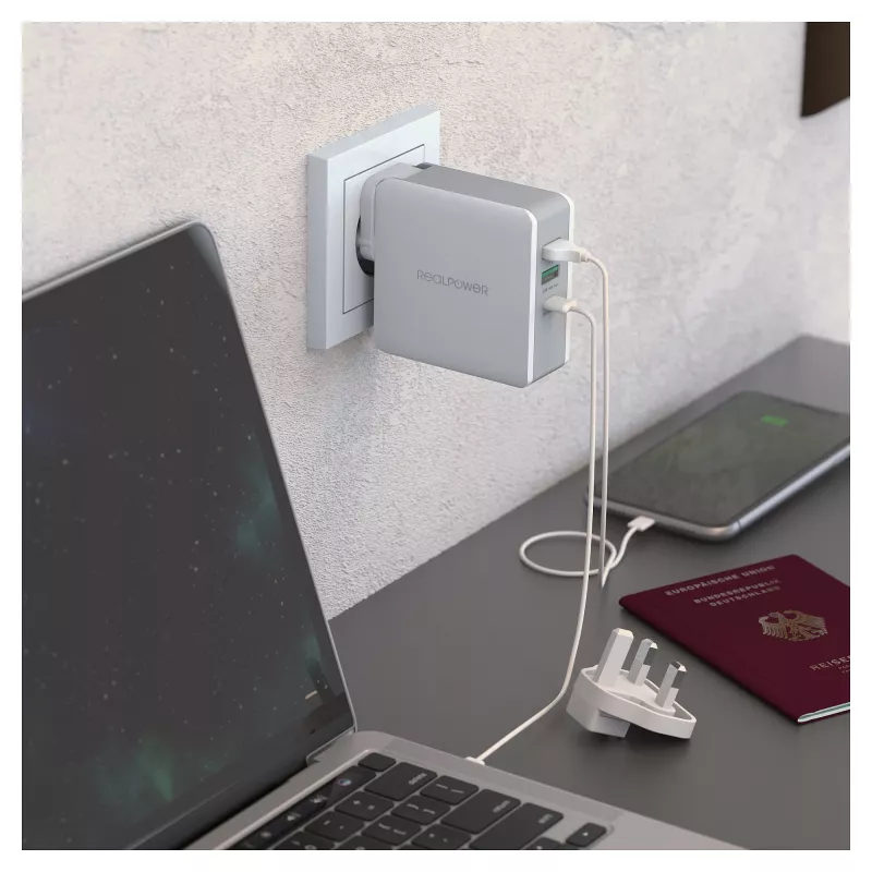 RealPower Cargador DeskCharge-65 Travel 65W