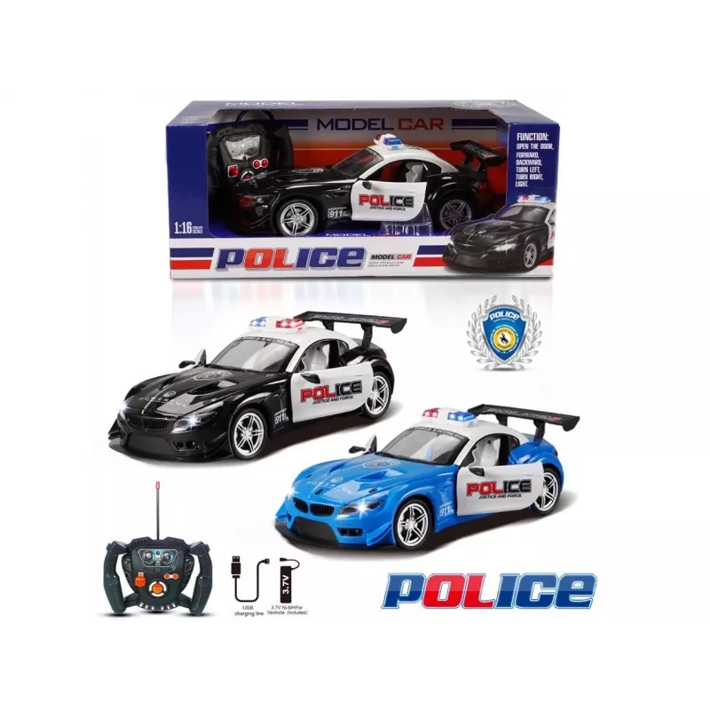 Coche de policía R/C Madej con luz y puerta practicable – modelo radiocontrol