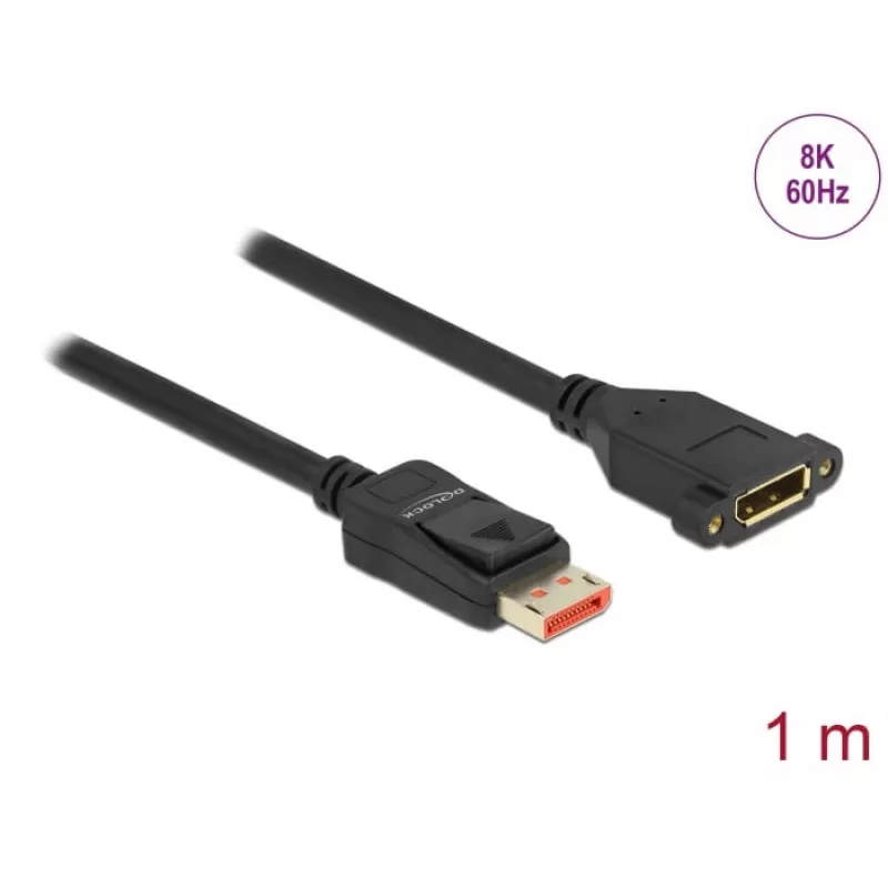 Cable de extensión DisplayPort Panel-Mount DeLOCK 87095 8K 60 Hz 1 m