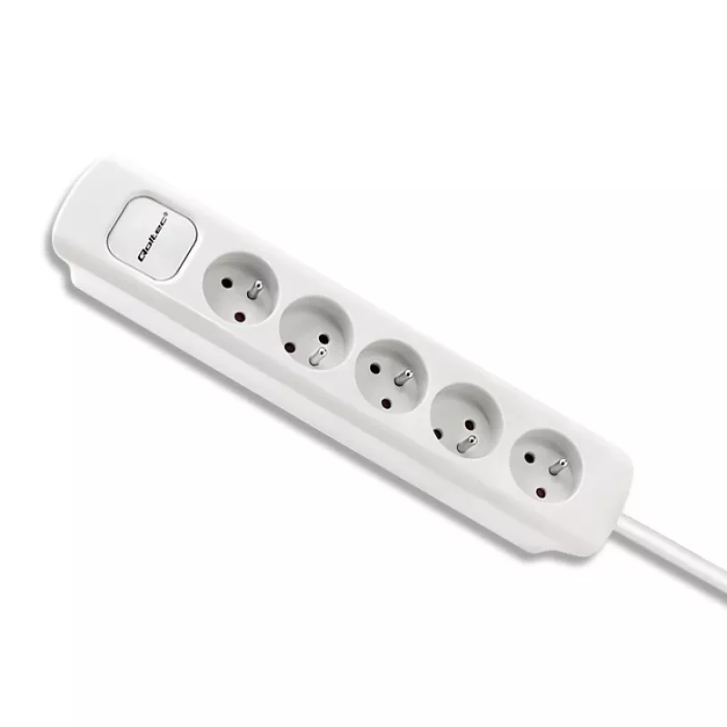 Regleta de alimentación Qoltec 50276 1,8 m 5 tomas de corriente para interior Blanco