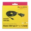 Delock 62964 Adaptador de USB-C a serie DB9 RS-232, 1,8 m, negro