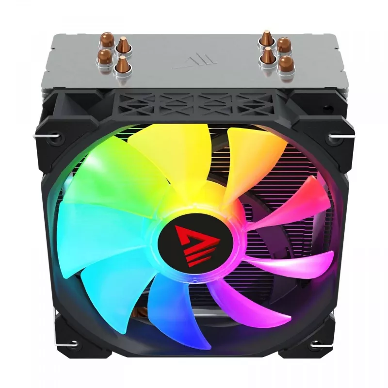 Disipador de CPU por aire SAVIO SAVGCOVORTEXX2ARGB con 4 heatpipes, ventilador ARGB de 120 mm, negro