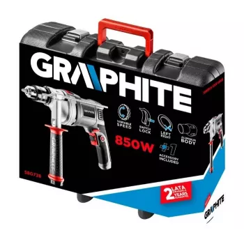 Taladro con empuñadura de pistola Graphite 58G728, 3000 rpm, portabrocas de corona dentada, 1,3 cm