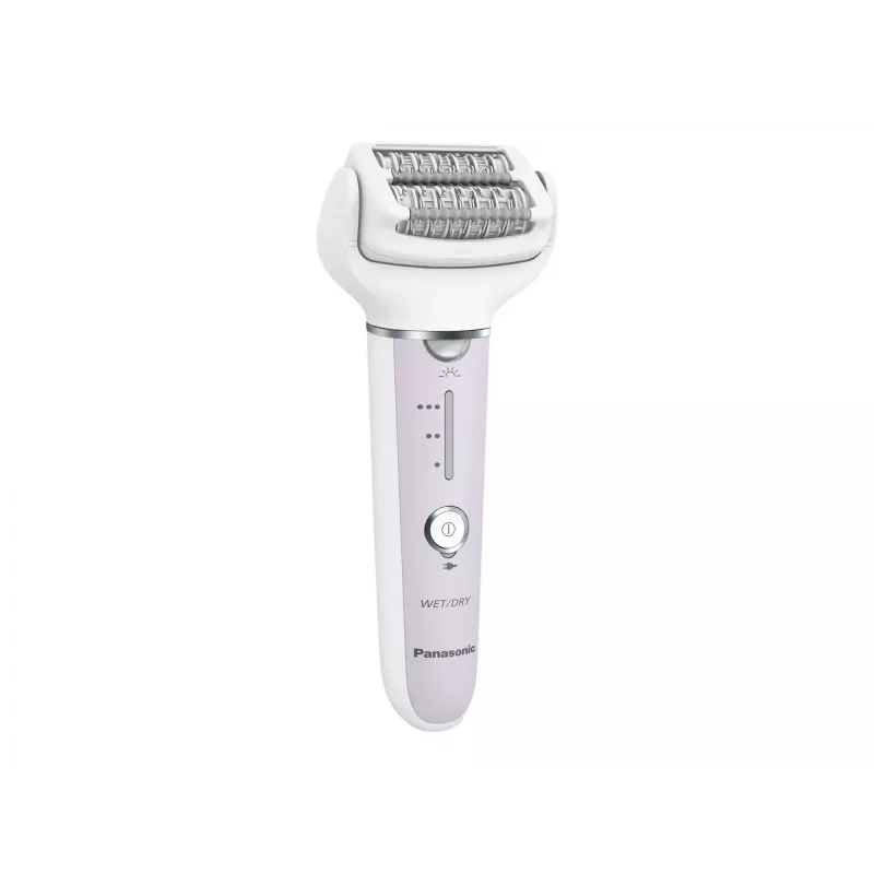 Depiladora Panasonic ES-EY30A – 60 pinzas, 3 velocidades, en húmedo y en seco, a pilas, blanco/lila