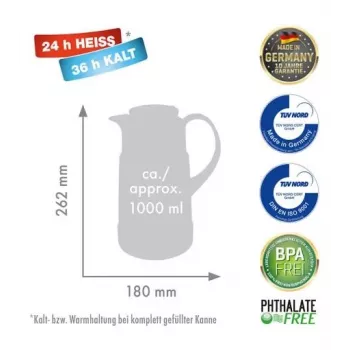 Termo ROTPUNKT, 1,0 l, ristretto (negro)