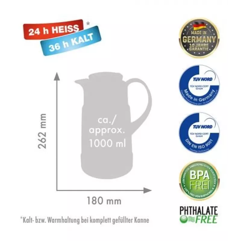 Termo ROTPUNKT, 1,0 l, ristretto (negro)