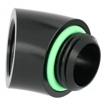 Adaptador Barrow 45° G1/4 rosca macho a G1/4 rosca hembra, Negro TDWT45-V2 B