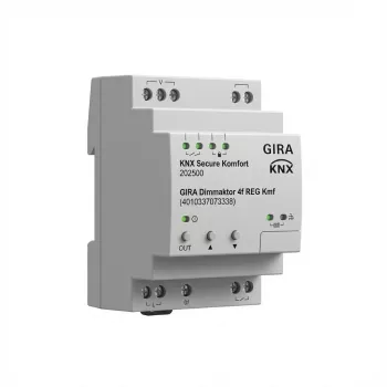 Actuador de regulación KNX 4 canales Gira Dimmaktor REG KNX Secure 202500, 4 salidas
