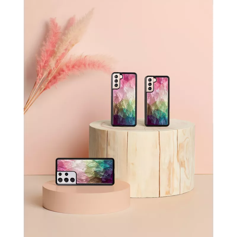 Funda para smartphone iKins para Samsung Galaxy S21+ — diseño flores acuáticas, negra