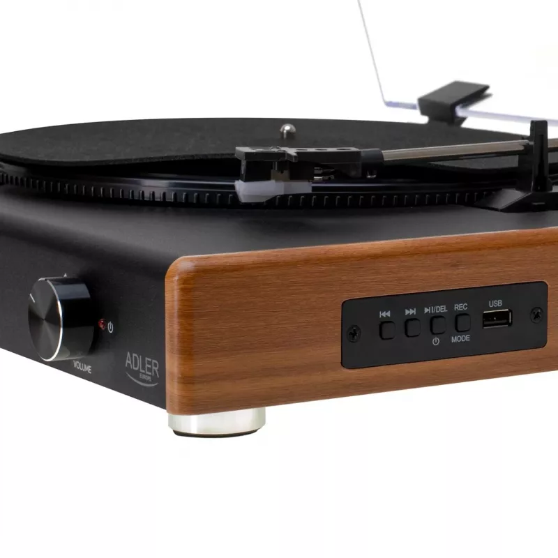 Adler AD 1915 tocadiscos con USB, tracción por correa, cápsula cerámica, Bluetooth, salida RCA
