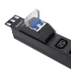 Qoltec 53999 Regleta PDU para rack de 19 pulgadas, 1U, 8x IEC C13, 10 A, con disyuntor, 2 m