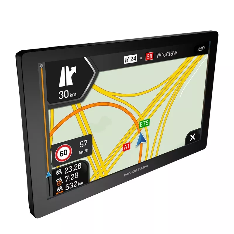 Navegador GPS para coche MODECOM FreeWAY CX 9.0 con iGO Navigation Truck, pantalla táctil de 9 pulgadas, 800×480, 8 GB, Windows CE 6.0, transmisor FM