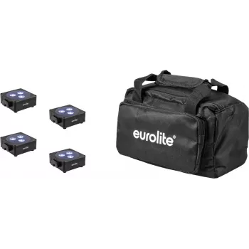 Set de paneles LED EUROLITE AKKU 3 (4× paneles con batería) con bolsa blanda