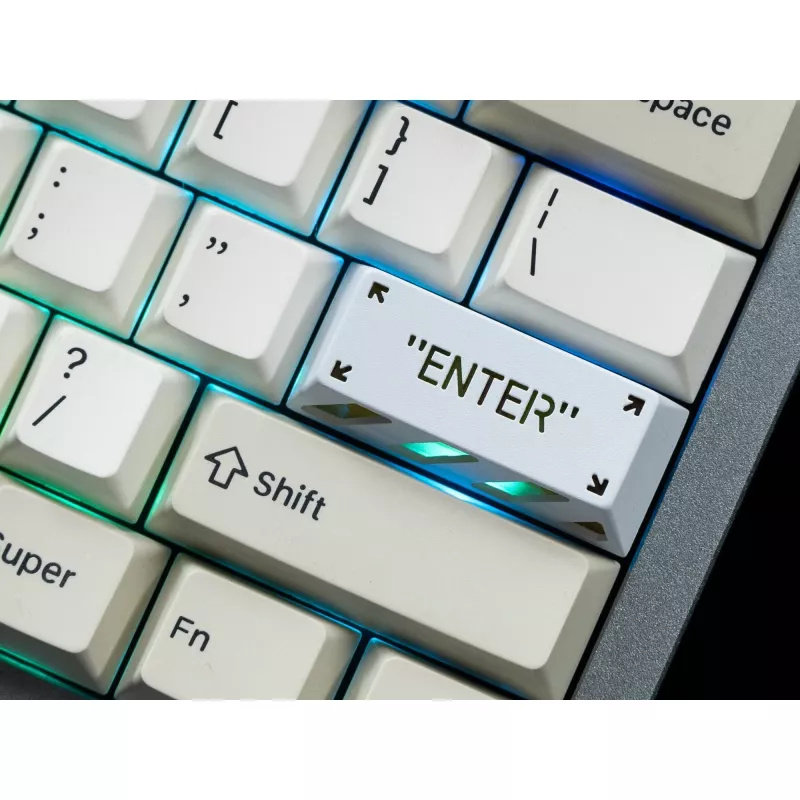 Enter Aluminum Alloy Artisan Keycap, Tecla blanca/naranja
