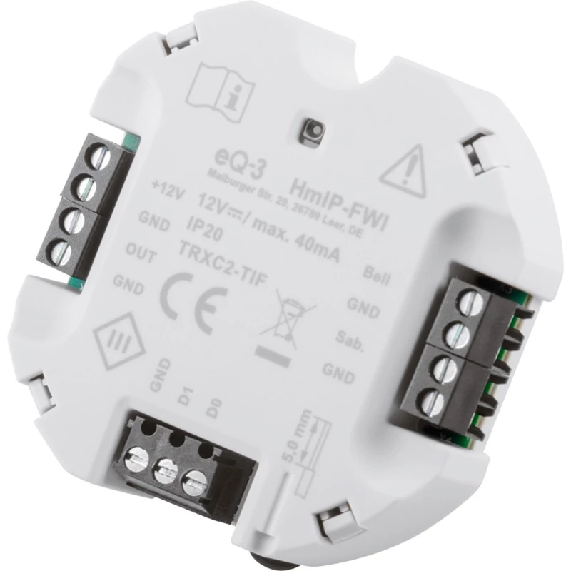 Homematic IP HMIP-FWI receptor Smart Home 868 MHz con cable blanco