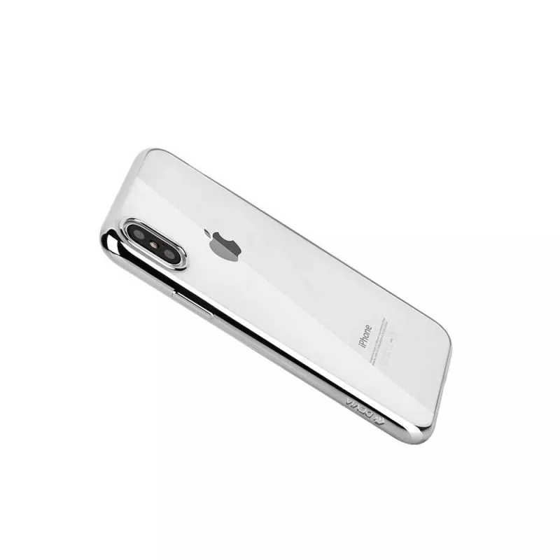 Funda blanda Devia para iPhone XS Max – TPU, plata, funda protectora slim